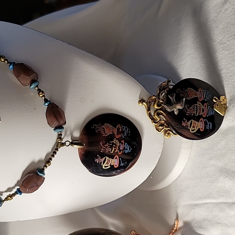 Artisan Brooch/Pendant and Necklace Set